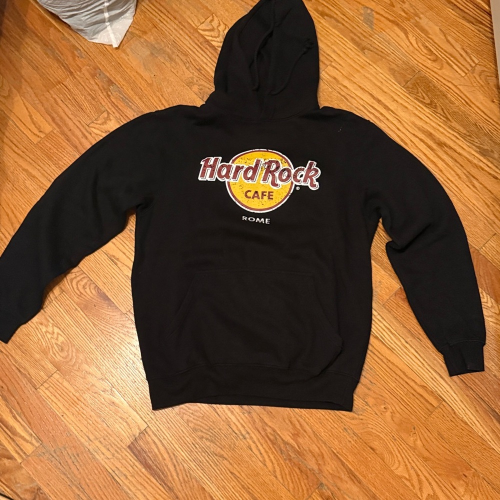 Hard Rock Cafe Black and Yellow Hoodie